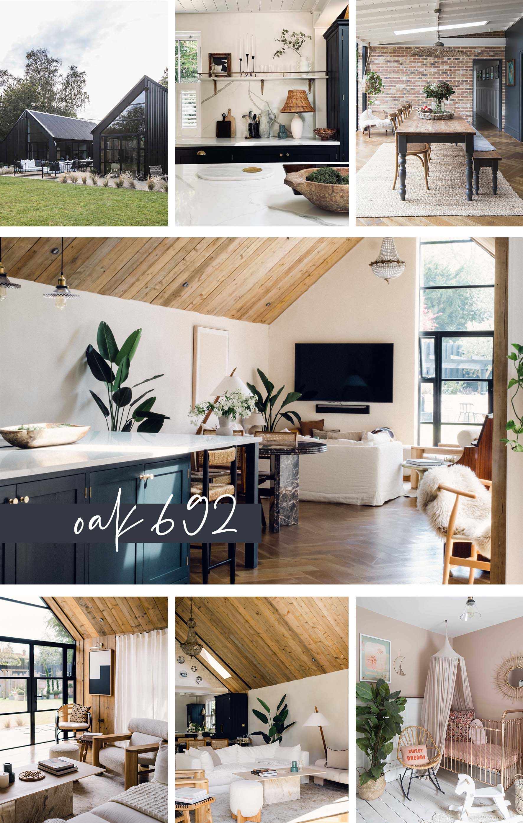 A collection of images representing East Coast Locations OAK692 'Modern & Contemporary' shoot location. A visual tour around this location showcasing it's beautiful exteriors and following through to its open plan living spaces and bedrooms.