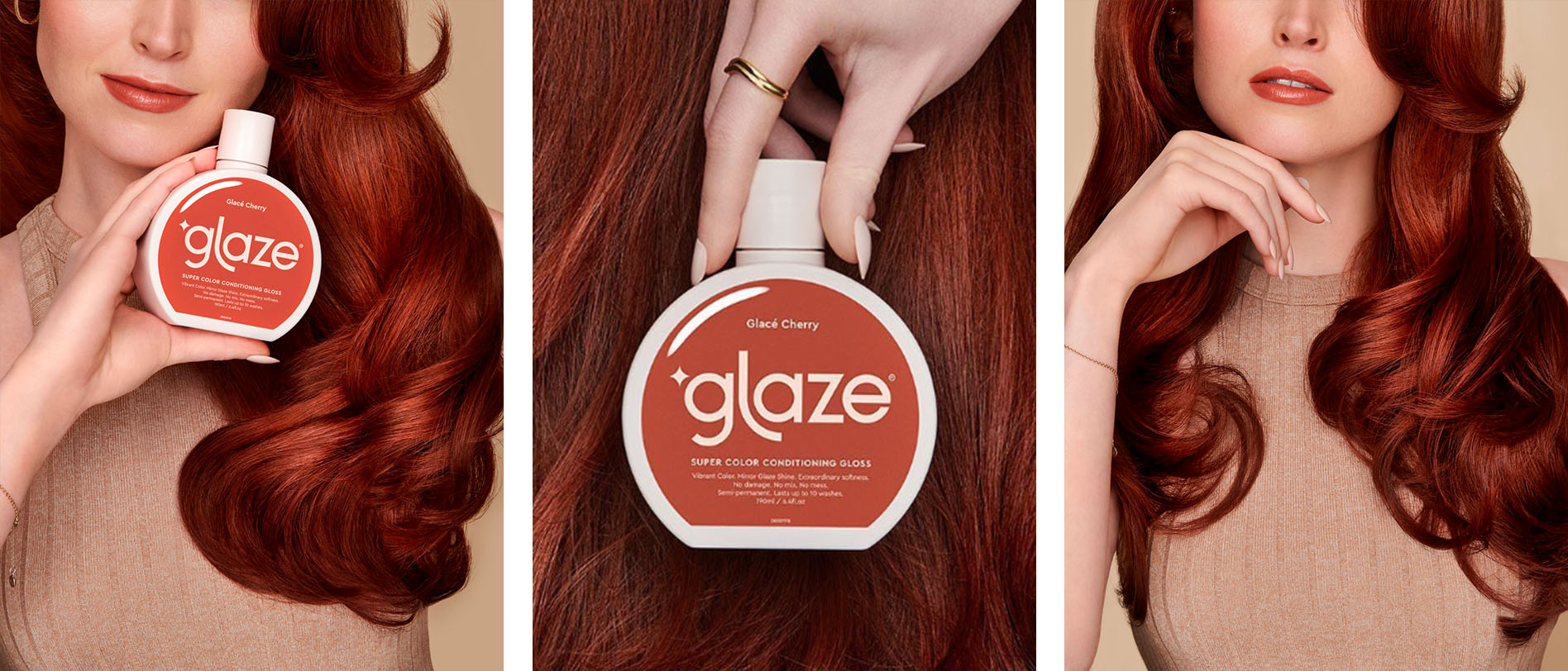 Sandra Reynolds model Amy showcasing Glaze product