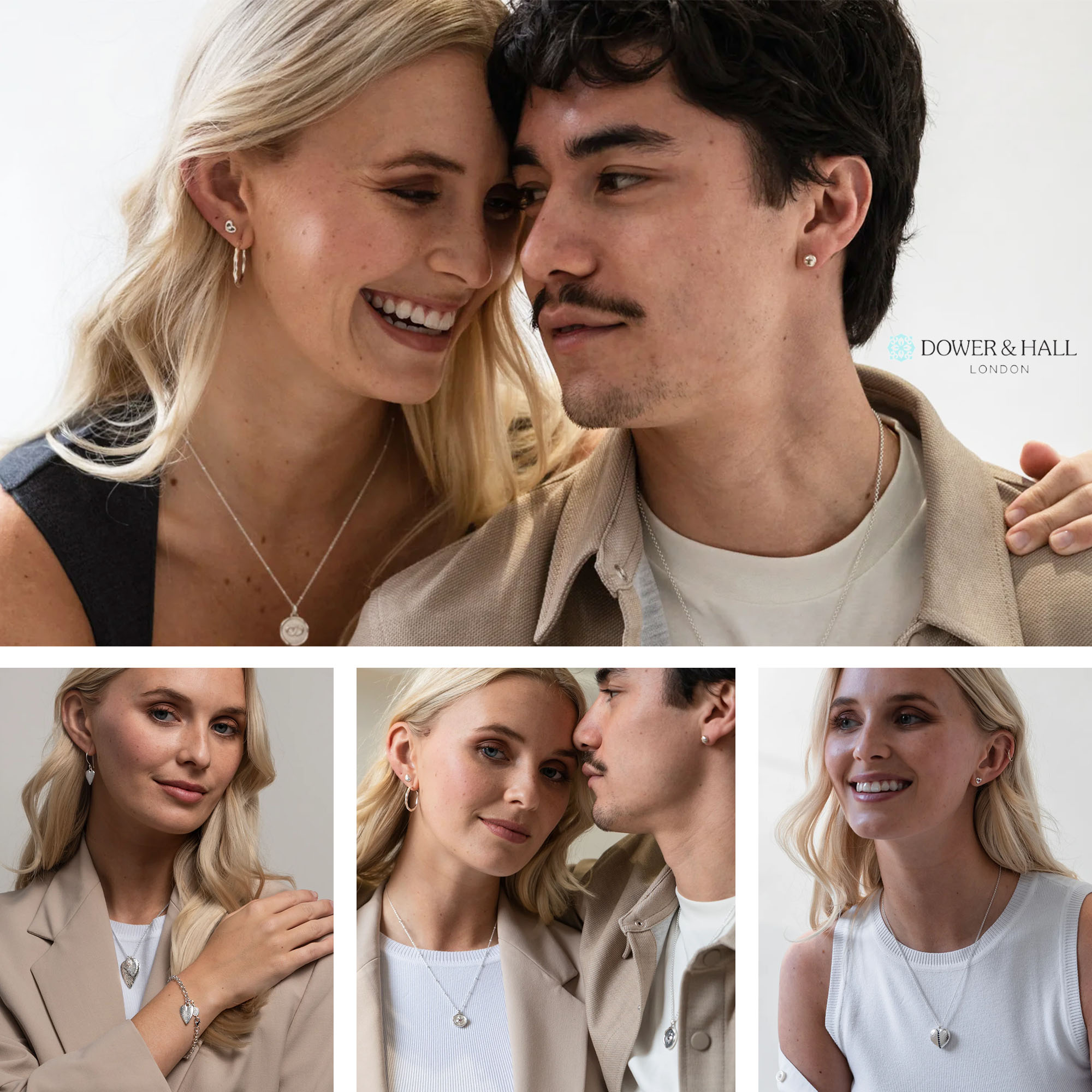 Image of models Elvira and Edward from Sandra Reynolds Agency showcasing jewellery by Dower & Hall