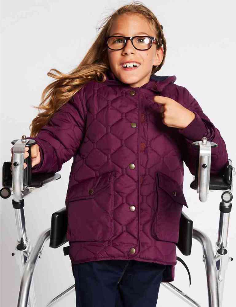 Marks and spencers advert featuring girl with disabilities for the easy dressing range